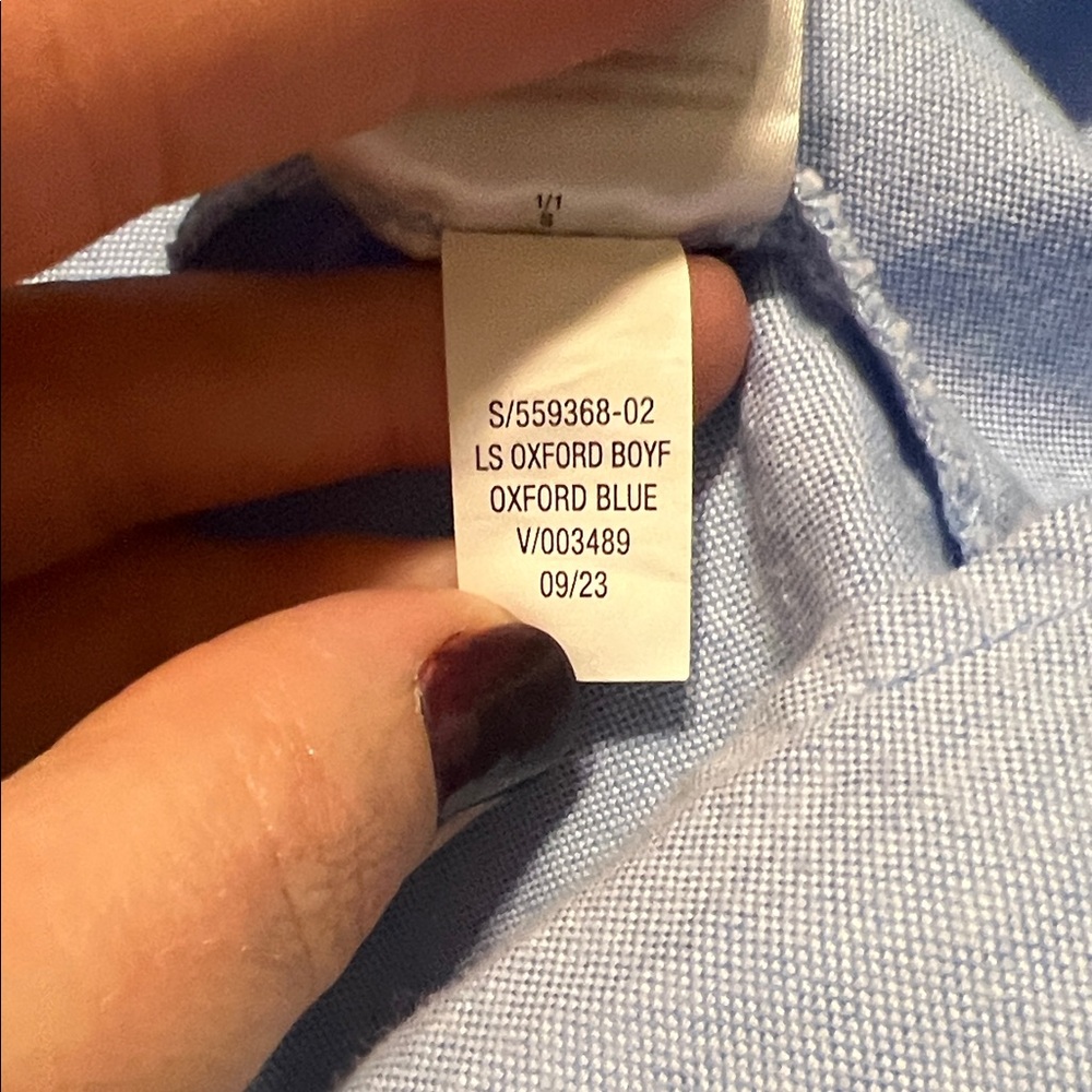 Old Navy The Boyfriend Shirt Oxford Blue - Picture 5 of 6